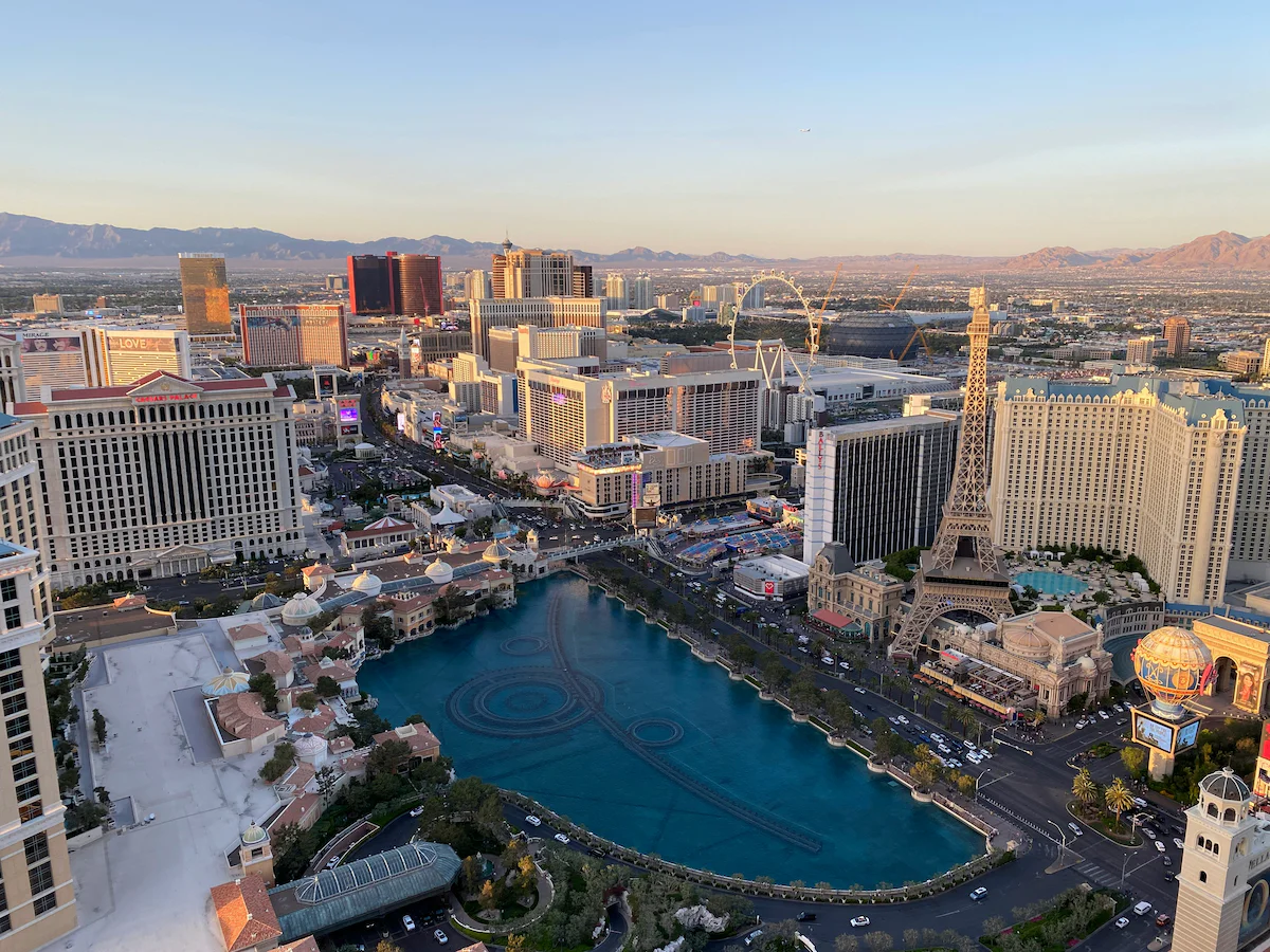 Las Vegas skyline. HK Security Services serves the greater Las Vegas and Henderson area